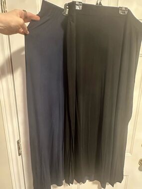 Reitmans Black and Navy Stretch Jersey Maxi Skirts Duo